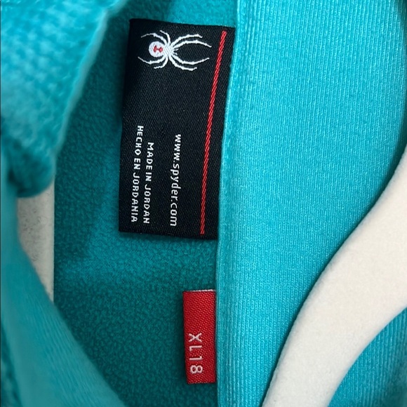 Spyder Girl's Jacket Zip Up Knit Zip Blue Core Fleece High Neck - Picture 3 of 6